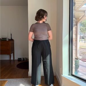 Old Navy Black Wide-Leg Linen Pants